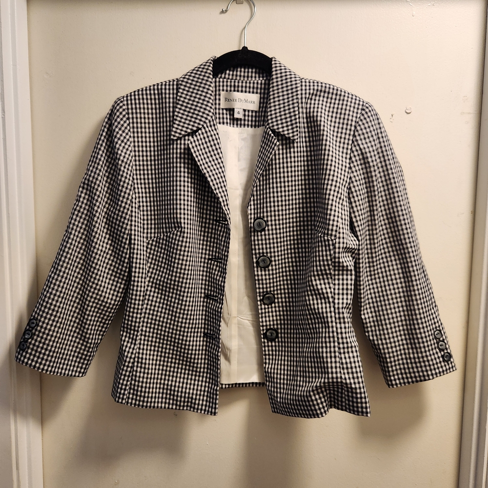 Renee Du Mar Checker Blazer & Skirt